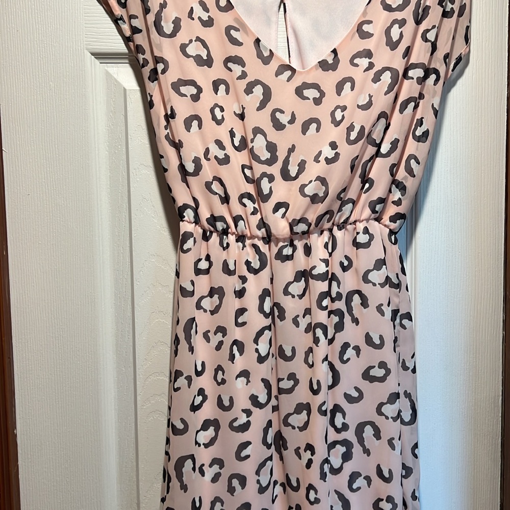 Gianni Bini Pink and Black Leopard Print Mini Dress